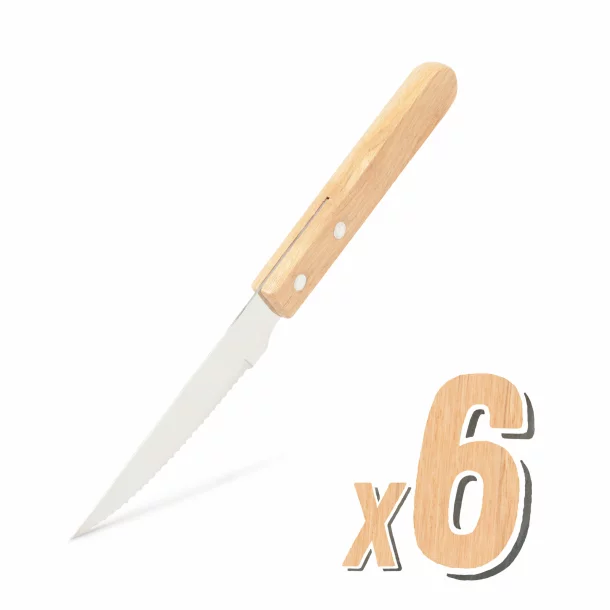 Set de cuțite cu mâner de lemn - 6 piese