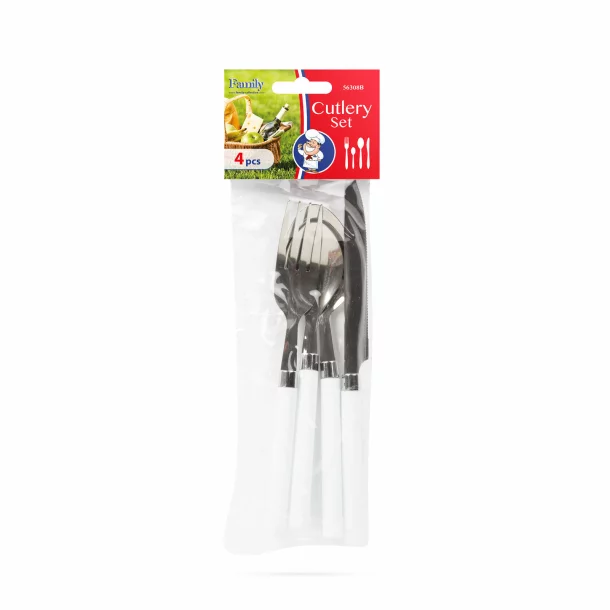 Set de tacâmuri albe - 4 piese