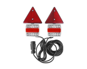 Set lampi stop LED cu magnet si cablu 7,5m 12V cu catadioptri triunghiulari, 2buc Amio