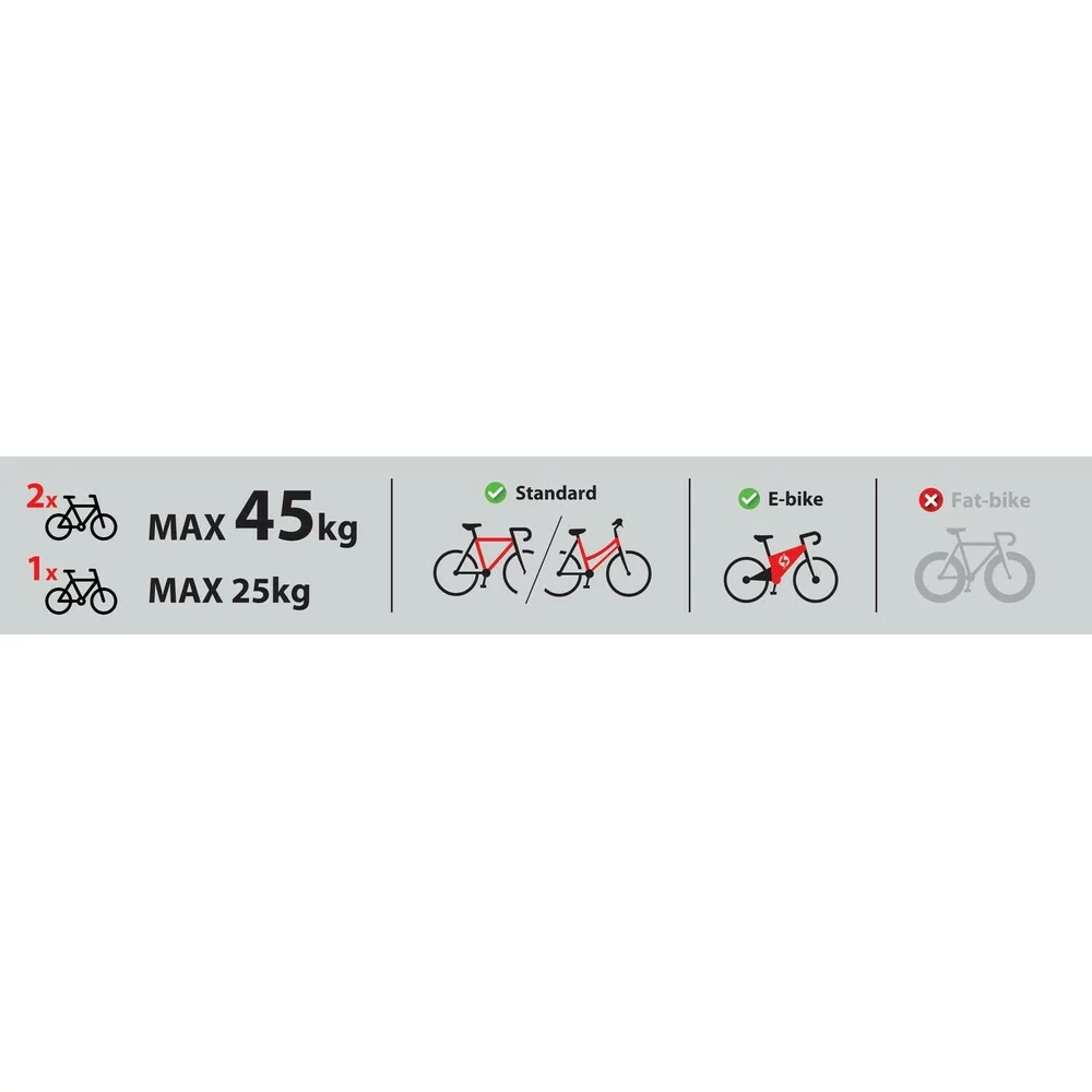 Suport biciclete cu fixare pe carligul de remorcare Elix 2, pentru 2 biciclete