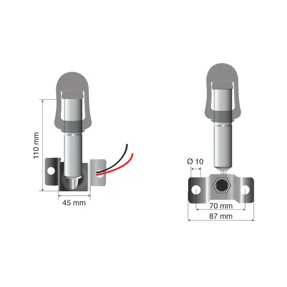 Suport pentru girofar cu priza DIN 12/24V - Fix-8