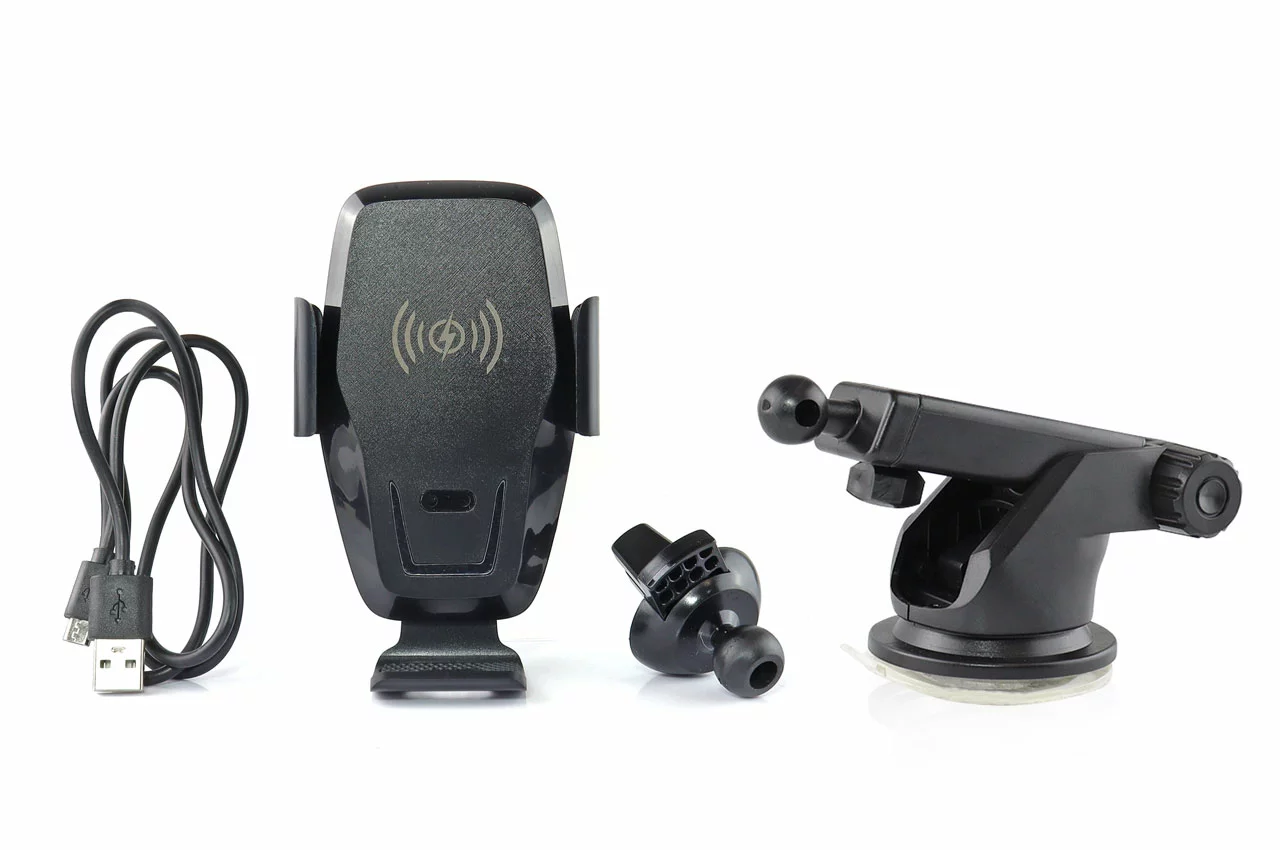 Suport telefon mobil cu ventuza, brat reglabil, incarcare Wireless Qi inductiva, pentru iPhone si Samsung