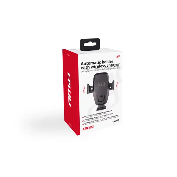 Suport telefon mobil cu ventuza, brat reglabil, incarcare Wireless Qi inductiva, pentru iPhone si Samsung