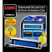 Termometru int-ext Seyio R-30 ceas radio control 12/24V
