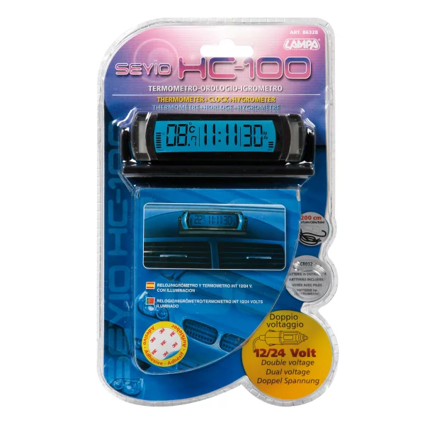Termometru interior Seyio HC-100 ceas multifunctional 12/24V