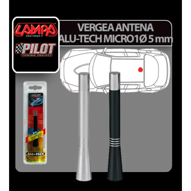 Vergea antena Alu-Tech Micro 1 - Ø 5mm - Negru