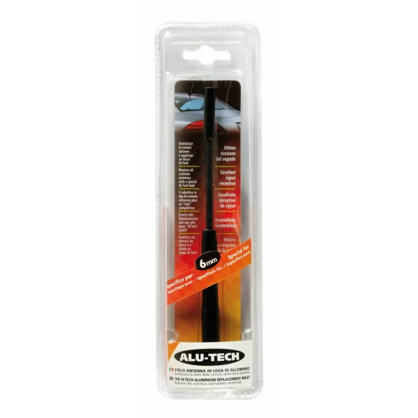 Vergea antena Alu-Tech - Ø 6mm - Negru