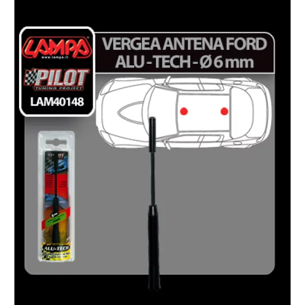Vergea antena Alu-Tech pentru Ford - Ø 6mm - Negru
