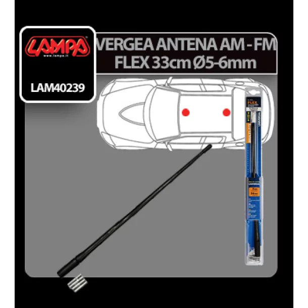 Vergea antena Flex (AM/FM) Lampa - 33cm - Ø 5-6mm