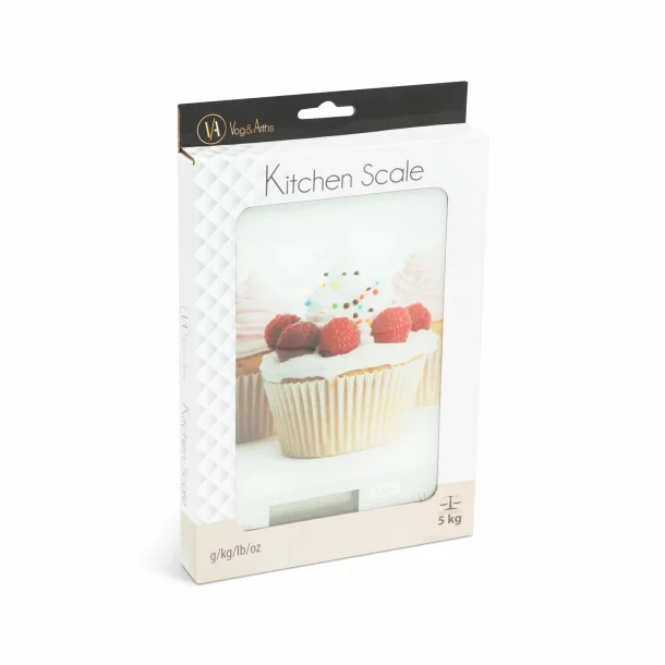 Vog und Arths - Cântar de bucătărie, 5 kg, model „muffin cu mure”