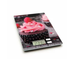 Vog und Arths - Cântar de bucătărie, 5 kg, model „muffin roz”