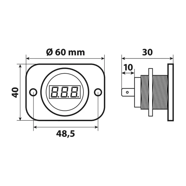 Voltmetru digital acumulator Ext-9 - 6/30V